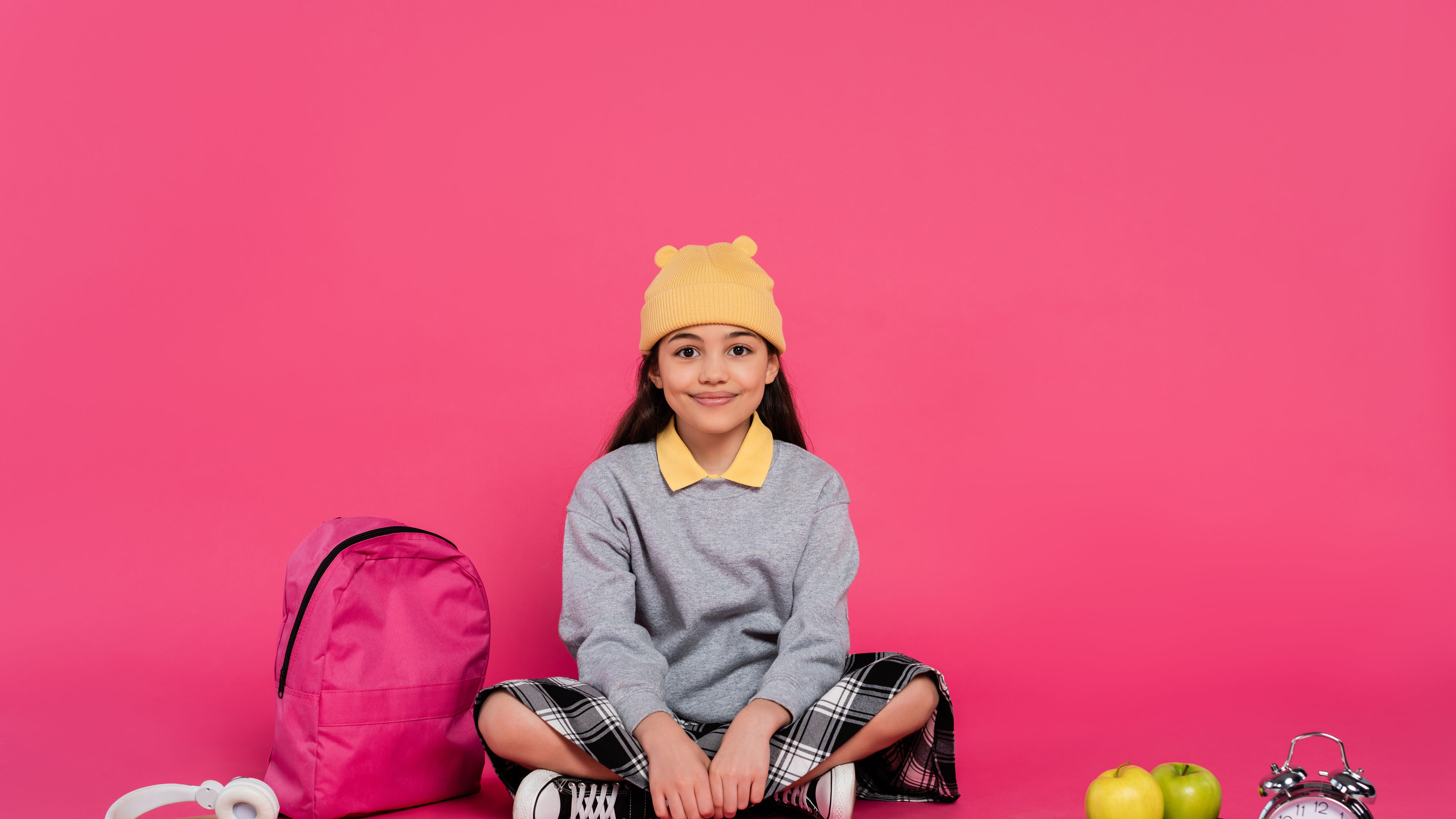 A child with accessories
