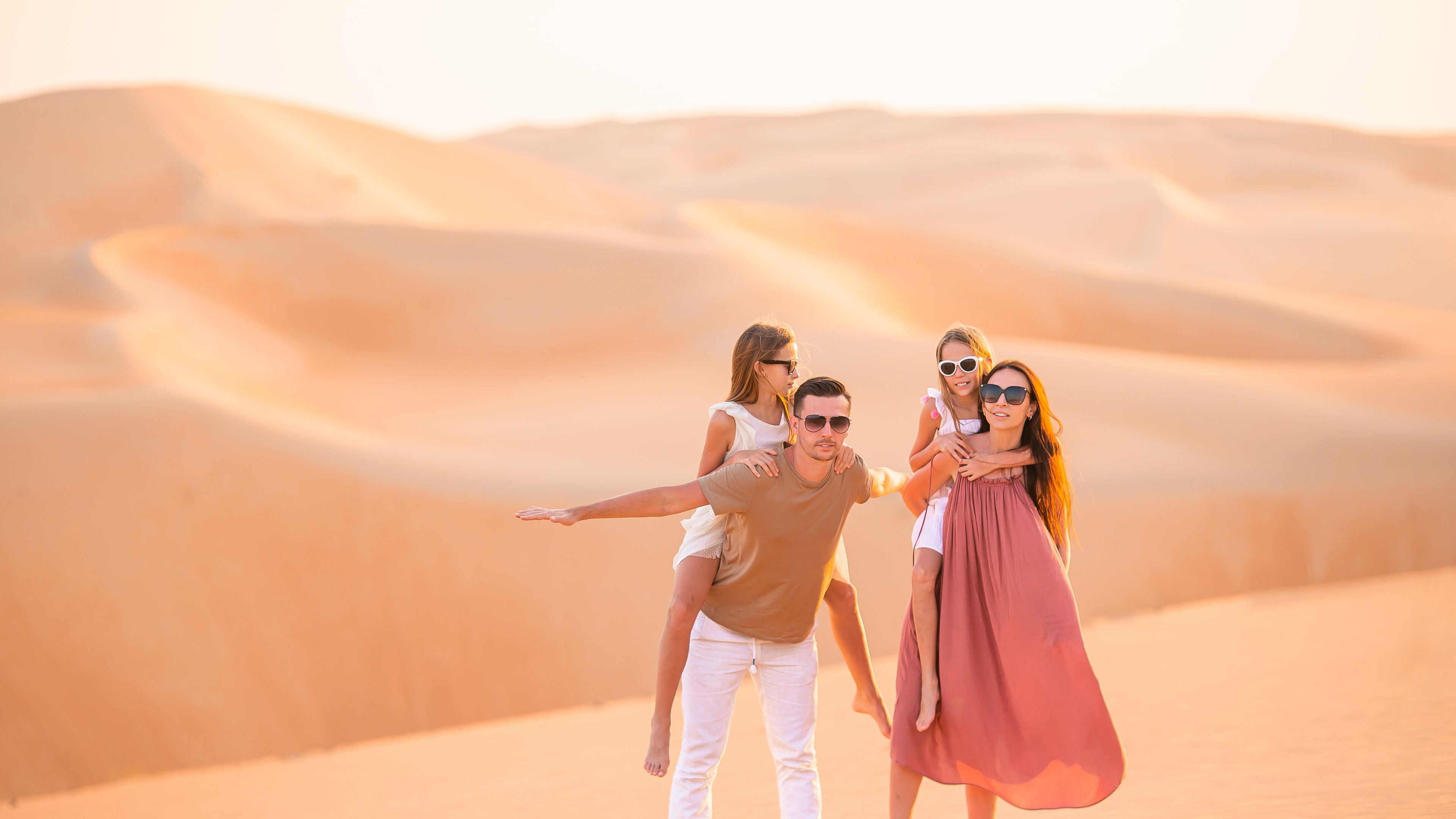 A family during a desert safari