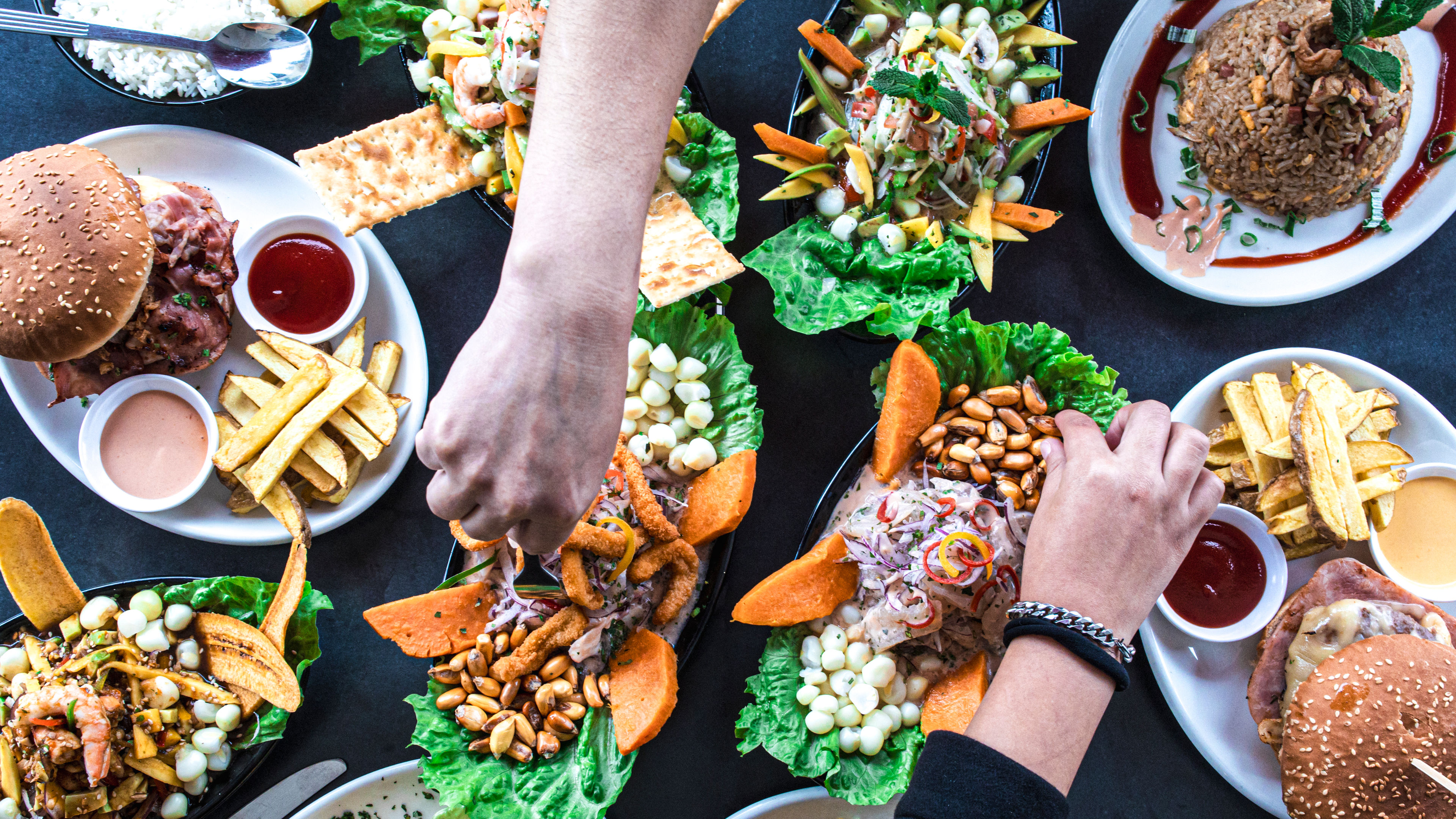 People eating food
