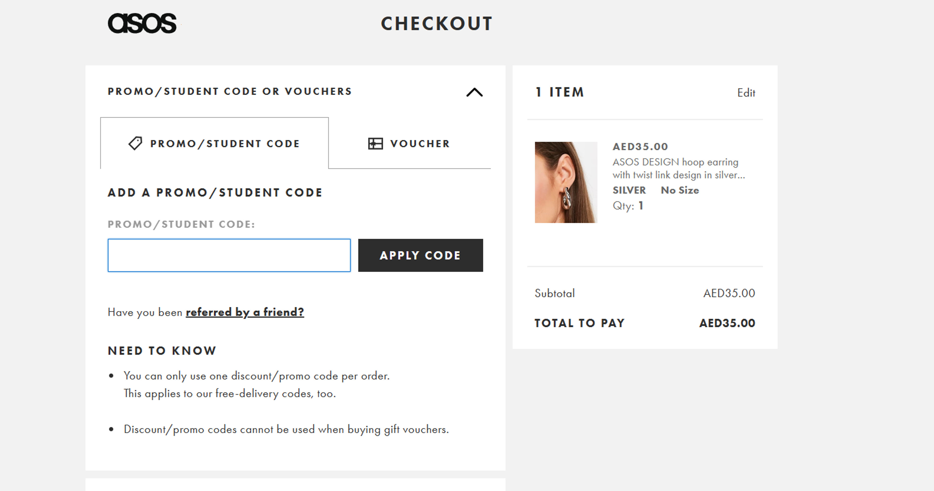 How to use coupon for ASOS